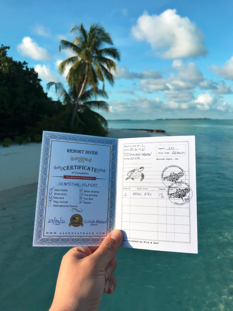 Sebastian Hilpert - Resort Diver Certificate - Paradies - Alfons Straub - Malediven - Meemu Atoll - Hakurra Hurra